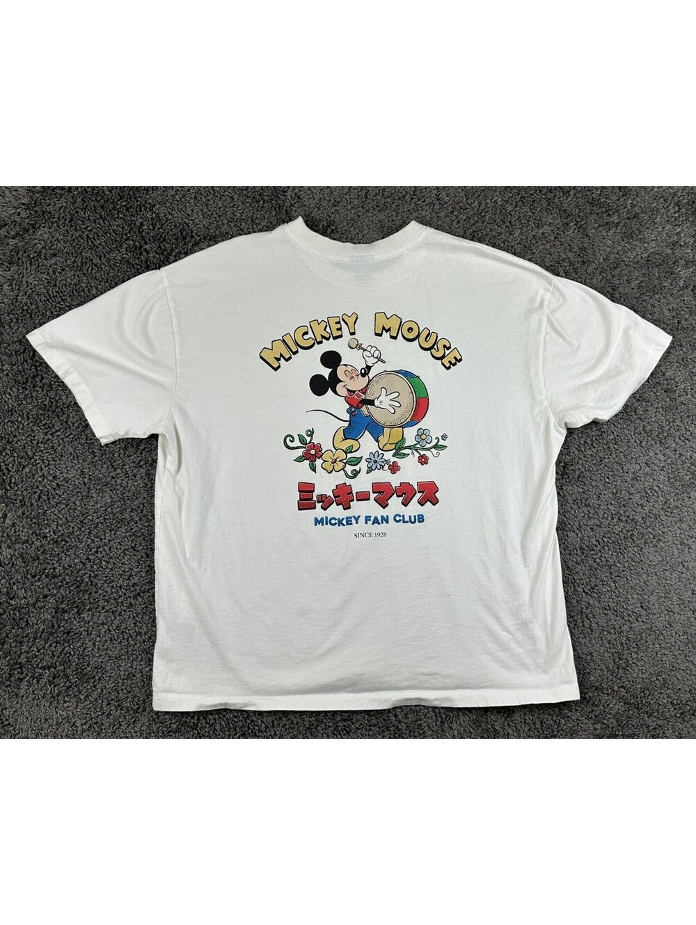 Cotton On Disney Mickey Mouse Fan Club T-Shirt White L Japanese Graphic Tee